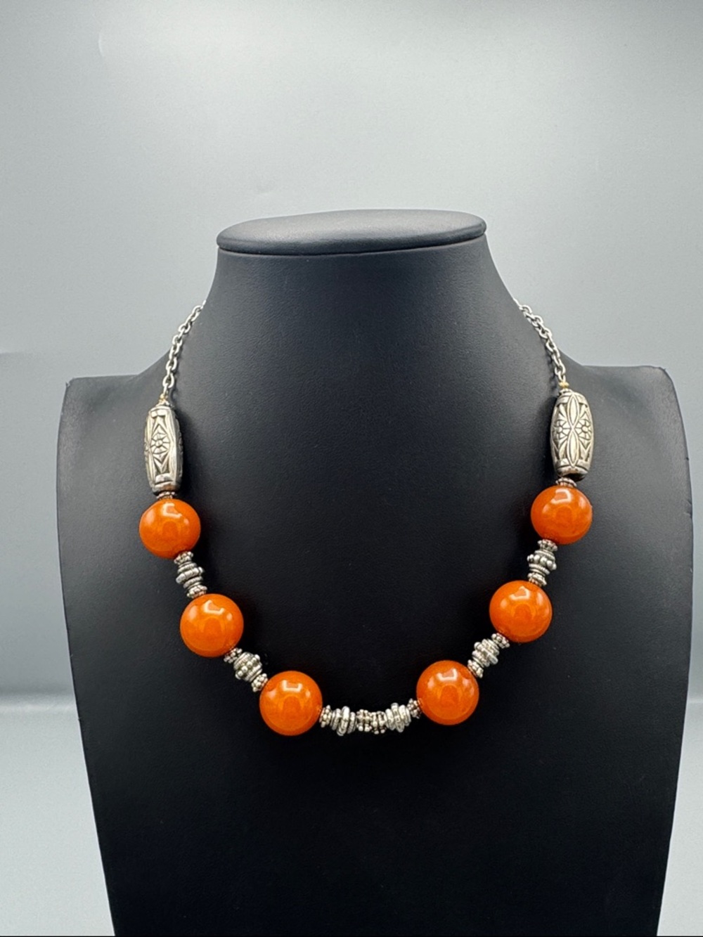Carnelian stone beaded necklace